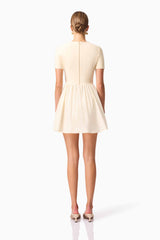 CURAAE Delia Short Sleeve Mini Dress in Cream