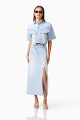 CURAAE Silvie Denim Top & Skirt Set