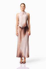 CURAAE Orielle Top & Skirt Set in Brown