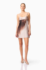 CURAAE Oriellie Sleeveless Mini Dress in Brown