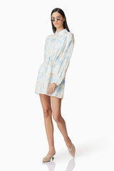 CURAAE Esther Floral Mini Shirt Dress