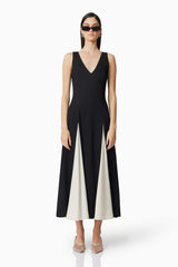 CURAAE Vera Midi Dress In Black & White