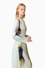 CURAAE Willow Satin Maxi Dress In Blue
