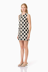 CURAAE Soho Crochet Mini Dress in Black & White
