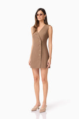 CURAAE Sandy Suit Mini Dress In Brown