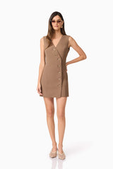 CURAAE Sandy Suit Mini Dress In Brown
