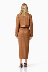CURAAE Aroha Suede Cropped Jacket in Brown