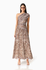 CURAAE Arabelle Maxi Dress in Zebra Print