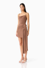 CURAAE Gizelle Mini Dress in Brown