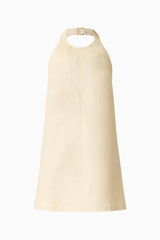 CURAAE Lavelle Halter Mini Dress in Lemon Yellow