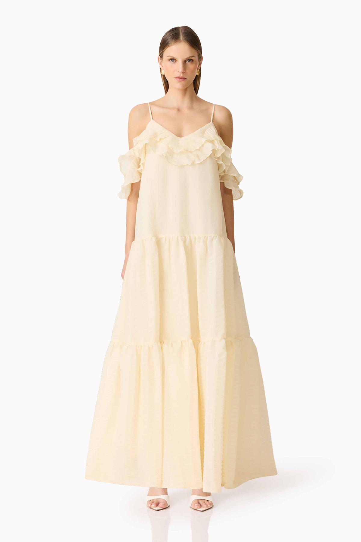 CURAAE Maribelle Maxi Dress in Lemon Yellow