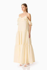 CURAAE Maribelle Maxi Dress in Lemon Yellow