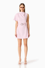 CURAAE Celie Mini Dress in Blush Pink