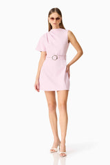 CURAAE Celie Mini Dress in Blush Pink