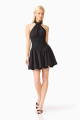 CURAAE Amaris Halter Mini Dress in Black