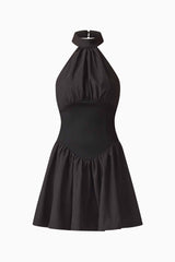 CURAAE Amaris Halter Mini Dress in Black