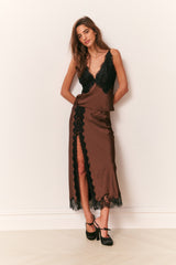 Calder Satin Midi Skirt