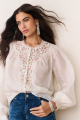 Carine Silk Lace Blouse
