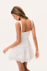 Charlize Cotton Mini Dress - OPTIC WHITE