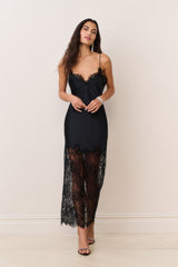 Circe Satin Lace Maxi Dress
