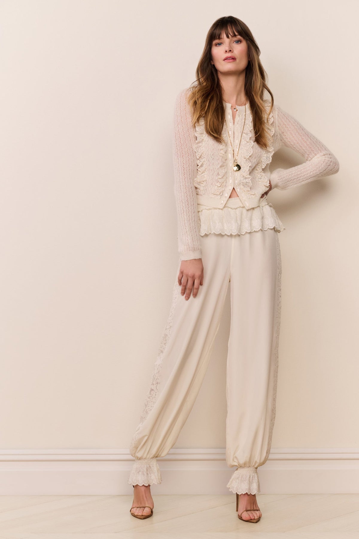Clyra Silk Lace-Trimmed Balloon Pant