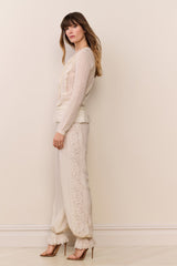 Clyra Silk Lace-Trimmed Balloon Pant