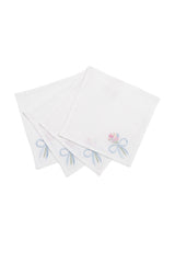 Bow Cocktail Napkins Set Of 4- SUMMER BLUES
