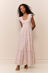 Chessie Blooming Floral Maxi Dress - RUSTIC ORCHID