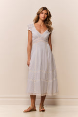 Suvi Cotton Midi Dress - BABY BLUEBELL