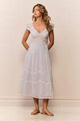 Suvi Cotton Midi Dress - BABY BLUEBELL