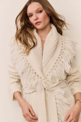 Daphira Fringe Alpaca Wrap Cardigan