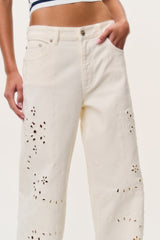 Dellah Floral Eyelet Jeans