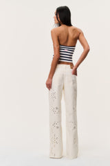 Dellah Floral Eyelet Jeans