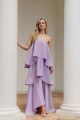 Tilly Tiered Maxi Dress in Purple