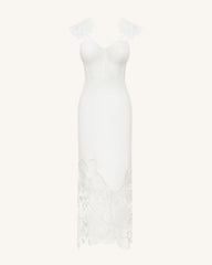 Orchid Embroidered Corset Dress - White