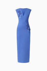Talitha Column Maxi Dress in Cornflower Blue