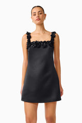 Lucetta Shift Mini Dress in Black