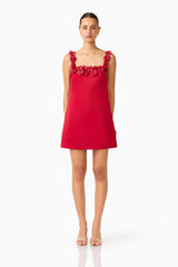 Lucetta Shift Mini Dress in Red