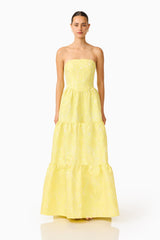 Luella Strapless Gown in Yellow
