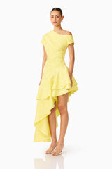 Luella Asymmetrical Gown in Yellow