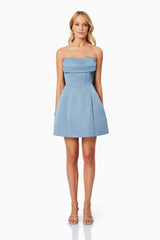 Coralie Cocktail Mini Dress in Blue
