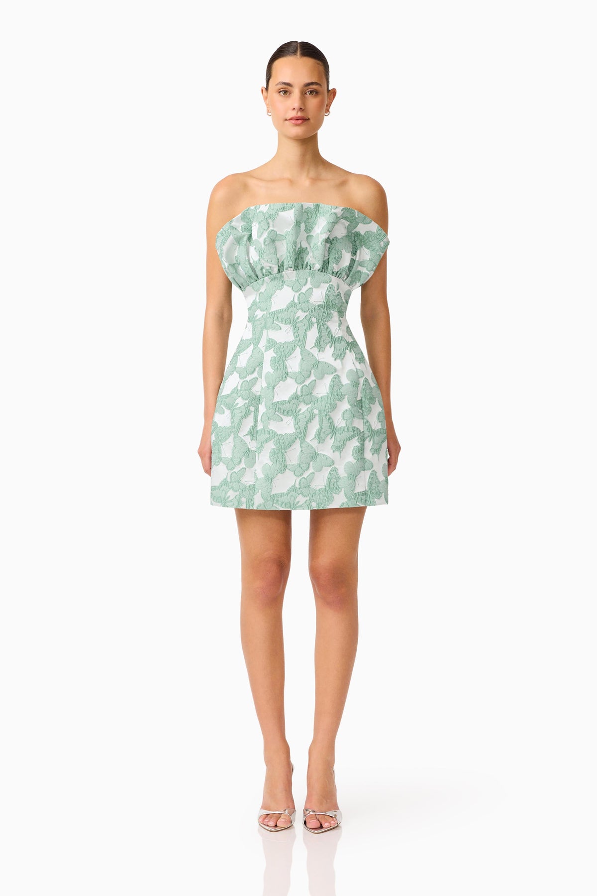 Lisette Ruffle Mini Dress in Sea Green