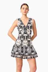Jolie Floral Mini Dress in Black