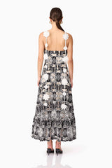 Jolie Floral Midi Dress in Black