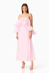 Fiorina Tiered Gown in Pale Pink