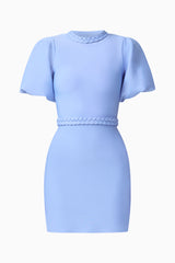 Floriana Puff Sleeve Mini Dress in Cornflower
