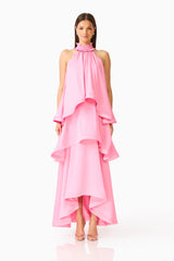 Calista Tiered Gown in Pink