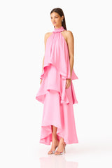 Calista Tiered Gown in Pink