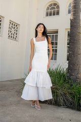 Alexandra Tiered Gown in White