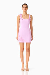 Trompe 3D Mini Dress in Purple